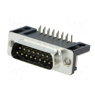 D-Sub | PIN: 15 | socket | male | on PCBs | angled 90° | THT | UNC4-40 | 3A