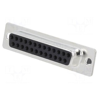 D-Sub | PIN: 25 | plug | female | for cable | crimped | Type: w/o contacts