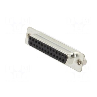 D-Sub | PIN: 25 | plug | female | for cable | soldering | black
