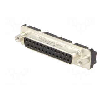 D-Sub | PIN: 25 | socket | female | for panel mounting | straight | 5A