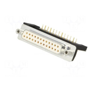D-Sub | PIN: 25 | socket | female | for panel mounting,on PCBs | THT