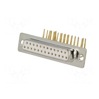 D-Sub | PIN: 25 | socket | female | on PCBs | angled 90° | THT