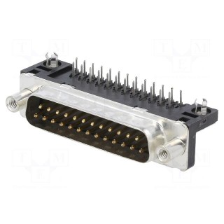 D-Sub | PIN: 25 | socket | male | for panel mounting | angled 90° | 5A