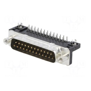 D-Sub | PIN: 25 | socket | male | for panel mounting | angled 90° | 5A