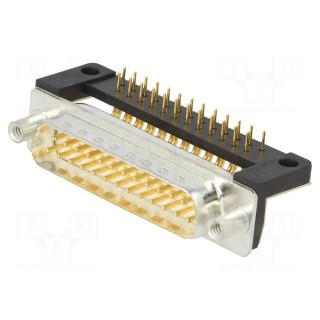 D-Sub | PIN: 25 | socket | male | for panel mounting,on PCBs | THT