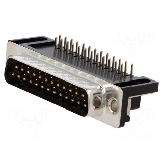 D-Sub | PIN: 25 | socket | male | on PCBs | angled 90° | THT | UNC4-40 | 3A