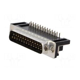 D-Sub | PIN: 25 | socket | male | on PCBs | angled 90° | THT | UNC4-40 | 3A