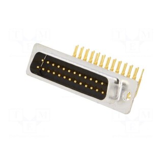 D-Sub | PIN: 25 | socket | male | on PCBs | angled 90° | THT | 5A | -55÷125°C