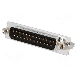 D-Sub | PIN: 25 | socket | male | on PCBs,PCB snap | straight | THT | 5A