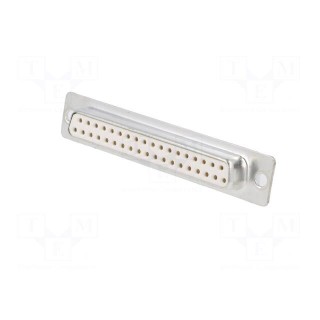 D-Sub | PIN: 37 | socket | female | for panel mounting | straight | 5A