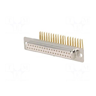 D-Sub | PIN: 37 | socket | female | on PCBs | angled 90° | THT