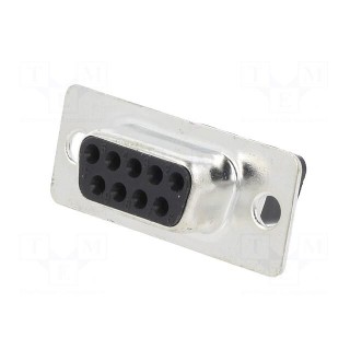 D-Sub | PIN: 9 | plug | female | for cable | crimped | Type: w/o contacts