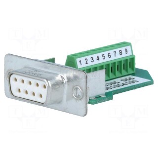 D-Sub | PIN: 9 | plug | female | for cable | screw terminal | 5A | 60V