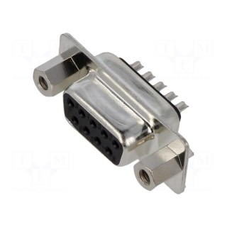 D-Sub | PIN: 9 | plug | female | for cable | soldering | black
