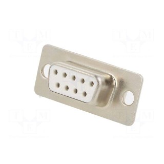 D-Sub | PIN: 9 | plug | female | for cable | soldering | white
