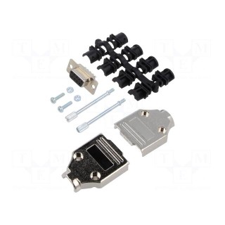 D-Sub | PIN: 9 | plug | female | for cable | straight | soldering