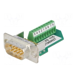 D-Sub | PIN: 9 | plug | male | for cable | screw terminal | Variosub | 5A