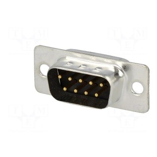 D-Sub | PIN: 9 | plug | male | for cable | soldering | Colour: black