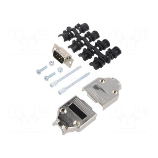 D-Sub | PIN: 9 | plug | male | for cable | straight | soldering