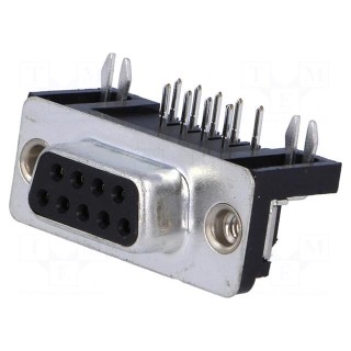 D-Sub | PIN: 9 | socket | female | angled 90° | THT | UNC 4-40 | 5A | 20mΩ