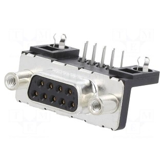 D-Sub | PIN: 9 | socket | female | for panel mounting | angled 90° | 5A