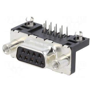 D-Sub | PIN: 9 | socket | female | for panel mounting | angled 90° | 5A