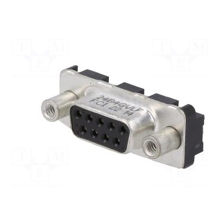 D-Sub | PIN: 9 | socket | female | for panel mounting | straight | 5A