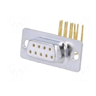 D-Sub | PIN: 9 | socket | female | on PCBs | angled 90° | THT