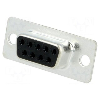 D-Sub | PIN: 9 | socket | female | on PCBs | straight | THT | 3A | 250V