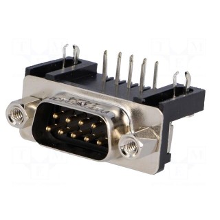 D-Sub | PIN: 9 | socket | male | angled 90° | THT | Contacts: brass | 5A