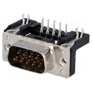 D-Sub | PIN: 9 | socket | male | angled 90° | THT | M3 | Type: PCB snap-in