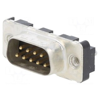 D-Sub | PIN: 9 | socket | male | for panel mounting | straight | 5A