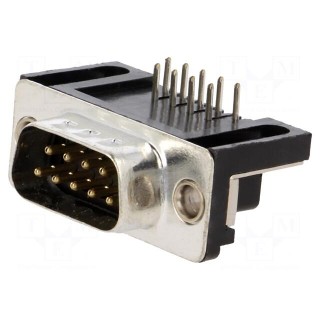 D-Sub | PIN: 9 | socket | male | on PCBs | angled 90° | THT | UNC4-40 | 3A