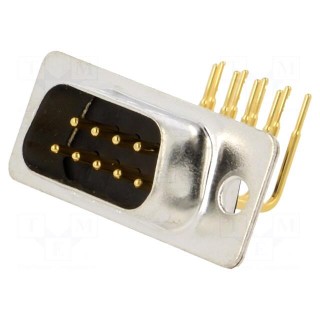 D-Sub | PIN: 9 | socket | male | on PCBs | angled 90° | THT | 5A | -55÷125°C