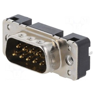 D-Sub | PIN: 9 | socket | male | straight | THT | M3 | Type: PCB snap-in