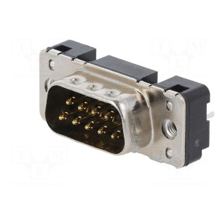D-Sub | PIN: 9 | socket | male | straight | THT | M3 | Type: PCB snap-in
