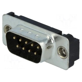 D-Sub | PIN: 9 | socket | male | straight | THT | UNC4-40 | Locking: screws