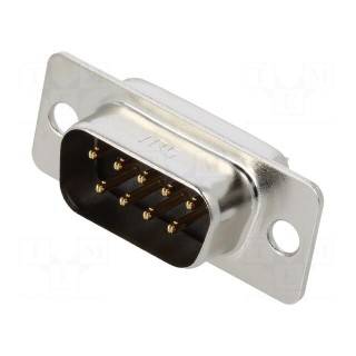 D-Sub | PIN: 9 | socket | male | THT | Series: SD | Plating: gold-plated
