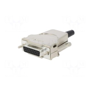 D-Sub HD | PIN: 26 | female | straight | soldering | for cable | UNC4-40