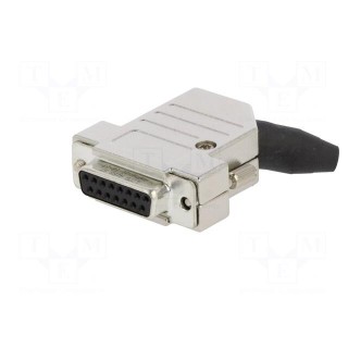 D-Sub | PIN: 15 | female | angled 45° | screw terminal | for cable