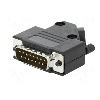 D-Sub | PIN: 15 | male | angled 45° | screw terminal | for cable