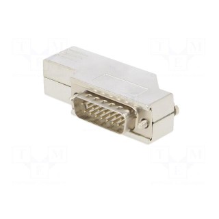 D-Sub | PIN: 15 | plug | male | angled 90° | soldering | for cable | white