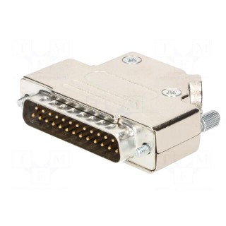 D-Sub | PIN: 25 | plug | male | angled 45° | soldering | for cable