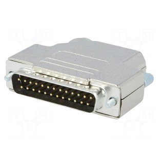 D-Sub | PIN: 25 | plug | male | angled 45° | soldering | for cable