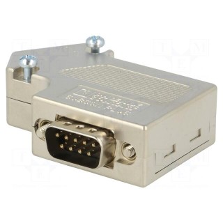 D-Sub | PIN: 9 | angled 55° | screw terminal | for cable