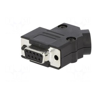 D-Sub | PIN: 9 | female | angled 45° | screw terminal | for cable
