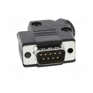 D-Sub | PIN: 9 | male | angled 45° | screw terminal | for cable | UNC4-40