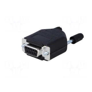 D-Sub | PIN: 9 | plug | female | crimped | for cable | black
