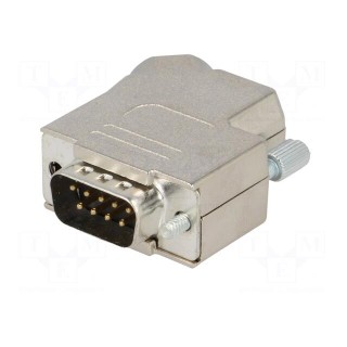 D-Sub | PIN: 9 | plug | male | angled 45° | soldering | for cable