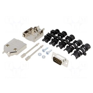 D-Sub | PIN: 9 | plug | male | soldering | for cable | black